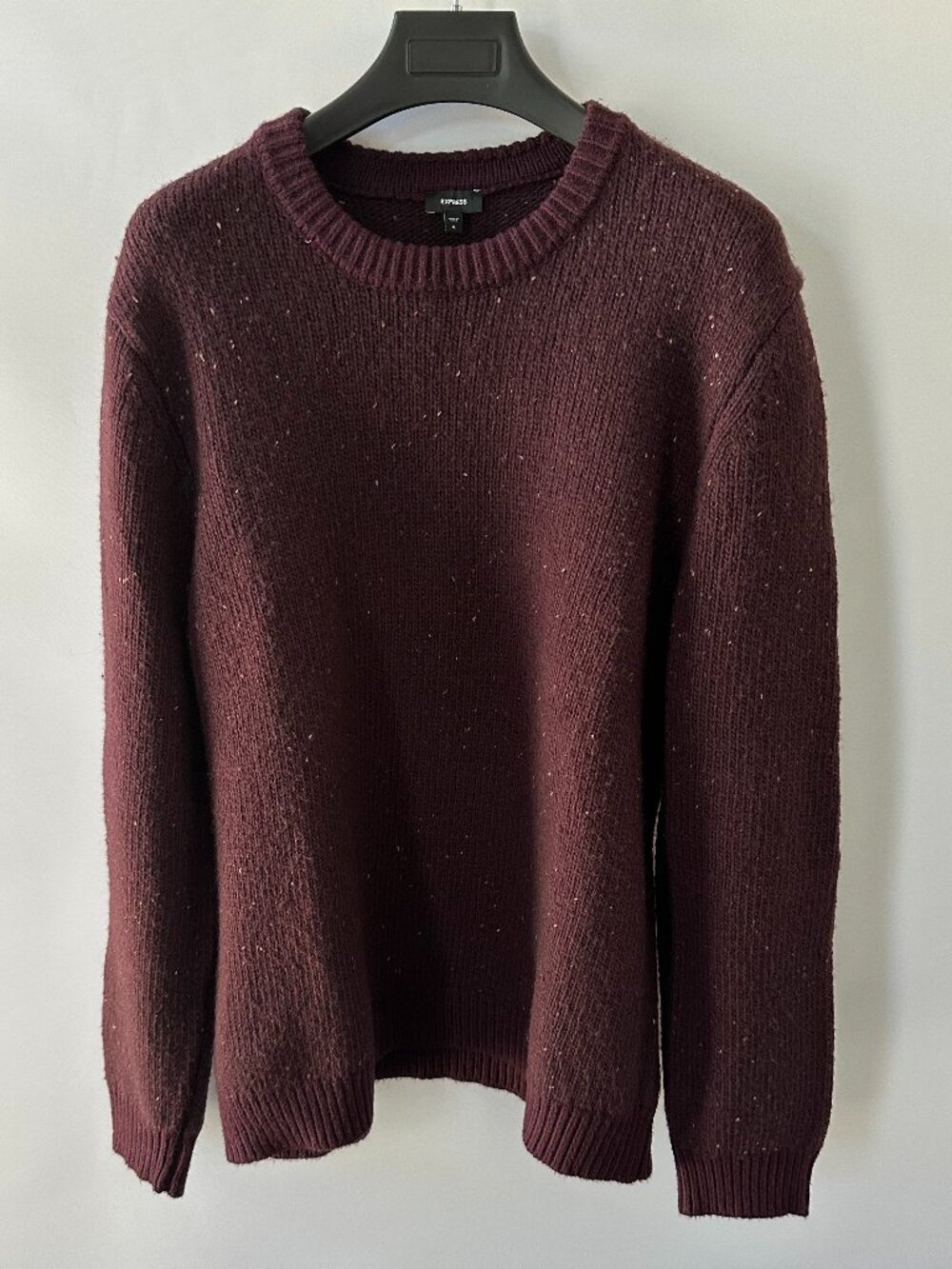 Express XL Burgundy Red Flecked Pattern Crewneck Sweater